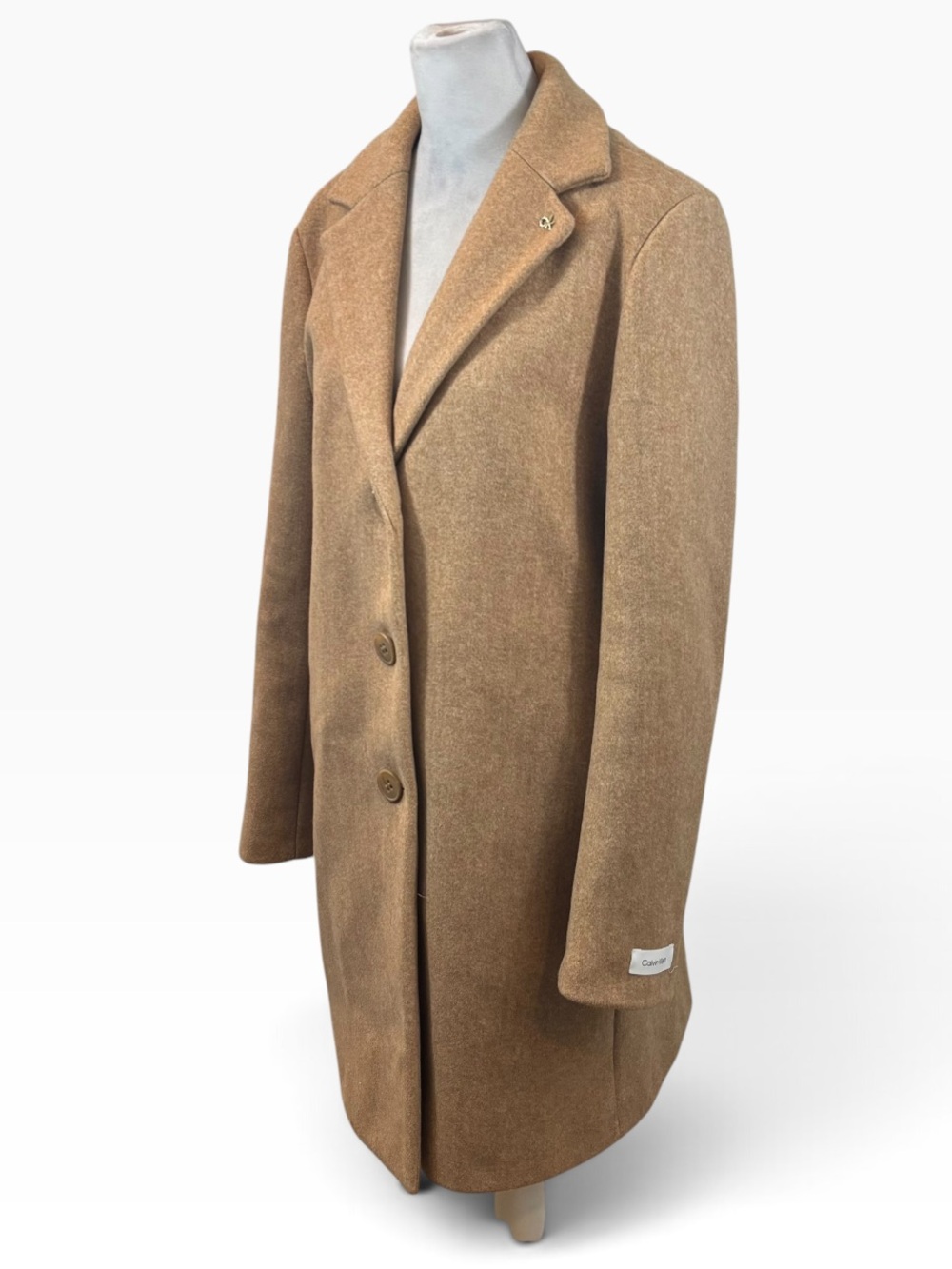 Brand new without Tags Calvin Klein Ladies Caramel Color Coat Size Medium